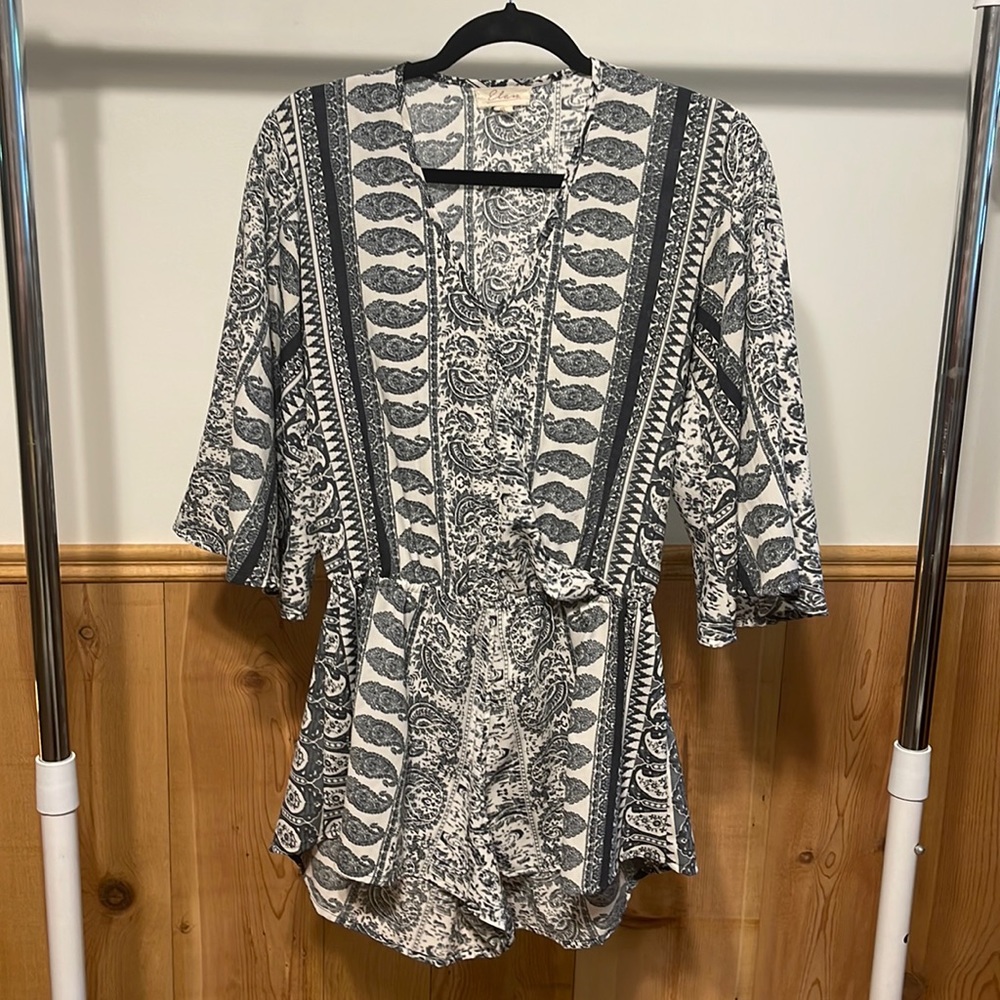 Elan Paisley Print Romper